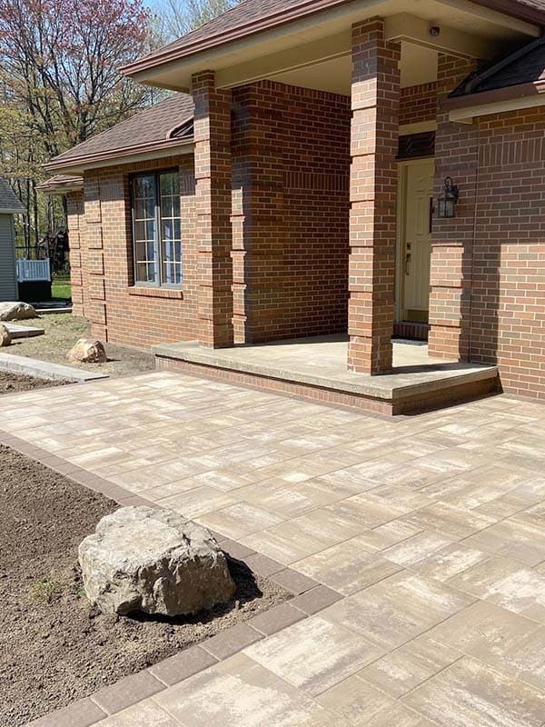 Stone walkway installation
